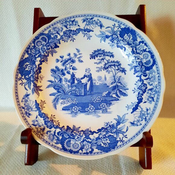 Set of 4 Spode Blue Room Collection Transfer Ware Plates, 9 1/4" - Picture 6 of 10